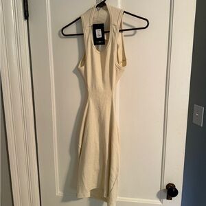 Fashion Nova - Cream Open Back Sleeveless Dress - NWT